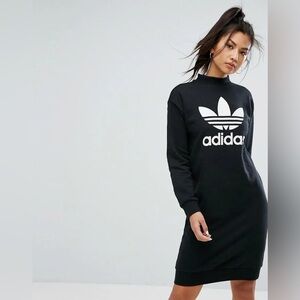 Adidas Trefoil Crewneck Sweatshirt Dress in S